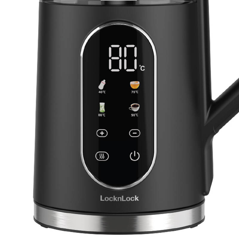 Ấm đun siêu tốc LocknLock Digital electric kettle 1.7L- Màu đen EJK286BLK 5 chế độ nhiệt, giữ ấm 2 giờ, , large image number null